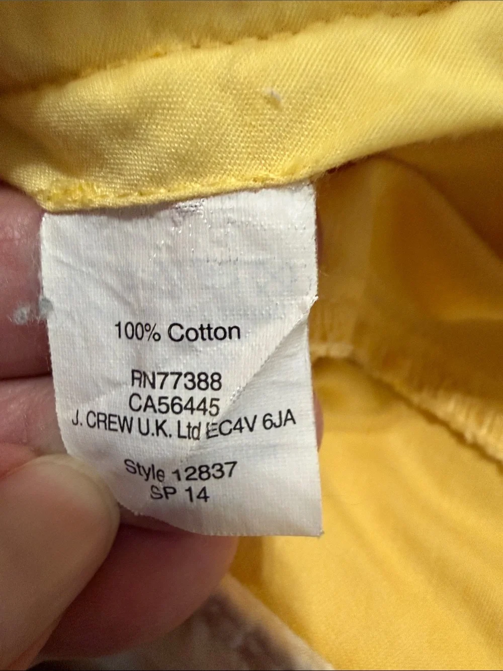 J. Crew Yellow Men's Chino Pants